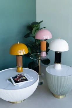 Lampa Stołowa Biało-czarna Stalowa Emaliowana 51 Cm