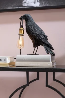 Lampa Stołowa Crow 14x34 Cm Czarna Matowa