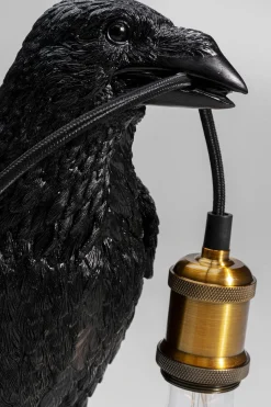Lampa Stołowa Crow 14x34 Cm Czarna Matowa