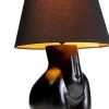 Lampa Stołowa Czarna Z Abażurem Motyw Ludzkiego Ciała Ø30x48 Cm