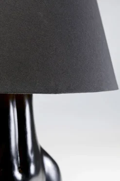 Lampa Stołowa Czarna Z Abażurem Motyw Ludzkiego Ciała Ø30x48 Cm
