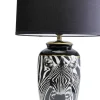 Lampa Stołowa Czarno-biała Motyw Zebry 71 Cm Podstawa Z Porcelany