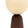 Lampa Stołowa Czerwona Klosz Szklana Kula Ø16x31 Cm