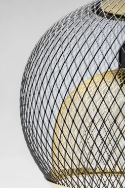 Lampa Stołowa Do Salonu Czarno-złota Podstawa Z Marmuru 62 Cm