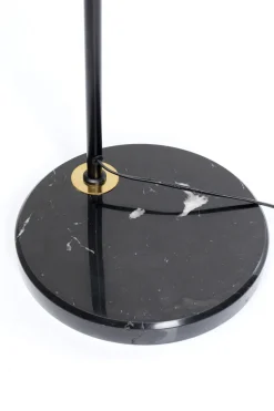 Lampa Stołowa Do Salonu Czarno-złota Podstawa Z Marmuru 62 Cm