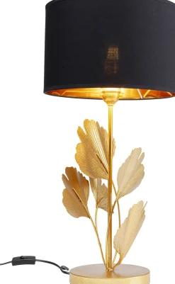 Lampa Stołowa Flores Ø30x62 Cm Złota - Klosz Czarny