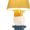Lampa Stołowa Kolorowa Kamionka I Bawełna Motyw Twarzy Ø25x45 Cm