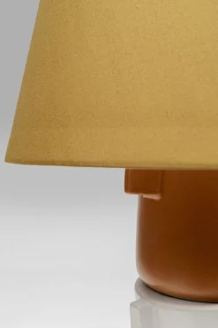 Lampa Stołowa Kolorowa Kamionka I Bawełna Motyw Twarzy Ø25x45 Cm