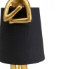Lampa Stołowa Królik Złoty Abażur Czarny 50 Cm