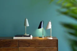 Lampa Stołowa Mała Stalowa Miętowa Zieleń 32 Cm