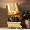 Lampa Stołowa Mamo Deluxe 30x41 Cm Brązowo-czarna - Klosz Złoty