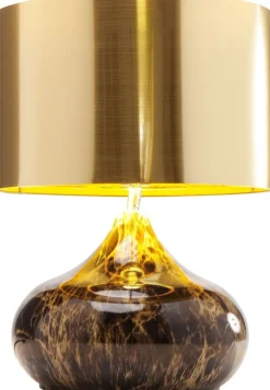 Lampa Stołowa Mamo Deluxe 30x41 Cm Brązowo-czarna - Klosz Złoty