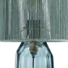 Lampa Stołowa Niebieska Szkło I Tkanina 42 Cm