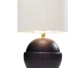 Lampa Stołowa Podstawa Szara Abażur Lniany Biały Ø33x51 Cm