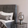 Lampa Stołowa Przydymiona Stal I Szkło 38 Cm