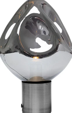 Lampa Stołowa Przydymiona Stal I Szkło 38 Cm
