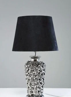 Lampa Stołowa Rose Multi 33x56 Cm Czarno-srebrna