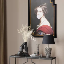 Lampa Stołowa Rose Multi 33x56 Cm Czarno-srebrna