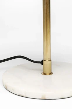 Lampa Stołowa Stal I Marmur Klosz Niebieski Ø30x50 Cm