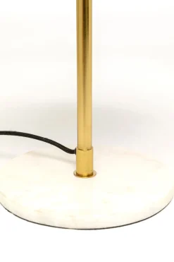 Lampa Stołowa Stal I Marmur Klosz Różowy Ø30x50 Cm