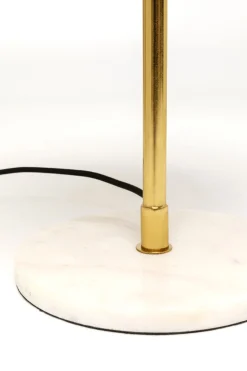 Lampa Stołowa Stal I Marmur Klosz Pomarańczowy Ø30x50 Cm