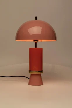 Lampa Stołowa Stalowa Różowo-pomarańczowa Ø30x51 Cm