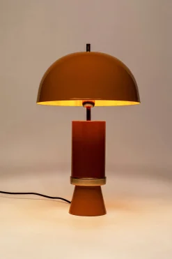Lampa Stołowa Stalowa żółta Ø30x51 Cm