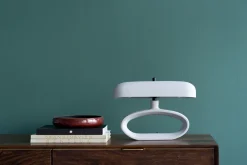 Lampa Stołowa Stalowa W Kolorze Beżowym 37x26 Cm