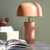 Lampa Stołowa Stalowa W Kolorze Terakota Ø25x38 Cm