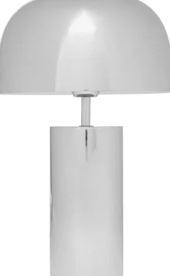 Lampa Stołowa Stalowa W Kolorze Srebrnym Chromowym Ø25x38 Cm