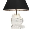 Lampa Stołowa Z Abażurem Miś Szkło Lustrzane Ø26x40 Cm