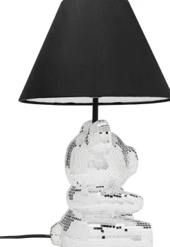 Lampa Stołowa Z Abażurem Miś Szkło Lustrzane Ø26x40 Cm