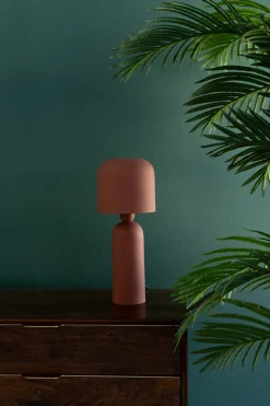 Lampa Stołowa Ze Stali Czerwień Terakotowa 39 Cm