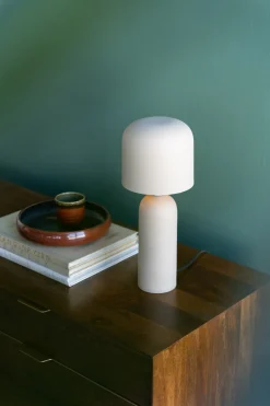 Lampa Stołowa Ze Stali W Kolorze Beżowym 39 Cm