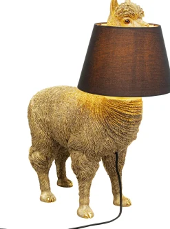 Lampa Stołowa Złota Alpaka Z Czarnym Abażurem 47x59 Cm