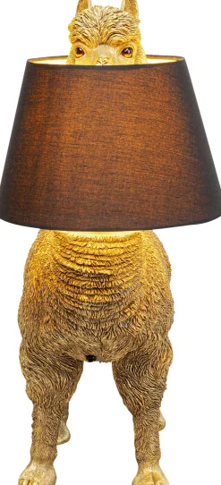 Lampa Stołowa Złota Alpaka Z Czarnym Abażurem 47x59 Cm
