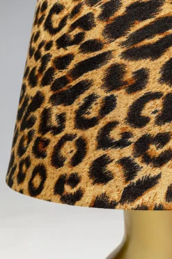 Lampa Stołowa Złota Z Abażurem W Cętki Motyw Ludzkiego Ciała Ø30x48 Cm