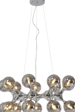Lampa Wisząca Atomic 74 Cm Srebrna - Klosze Szklane