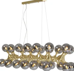 Lampa Wisząca Atomic Balls 140 Cm Złota - Klosze Przydymione