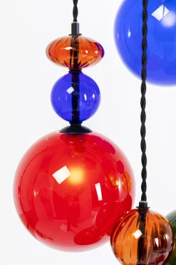 Lampa Wisząca Awangardowa Klosze Szklane Kolorowe Ø44x150 Cm