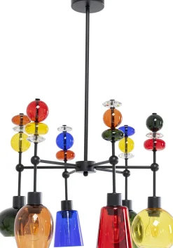 Lampa Wisząca Awangardowa Klosze Szklane Kolorowe 61x88 Cm