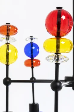 Lampa Wisząca Awangardowa Klosze Szklane Kolorowe 61x88 Cm