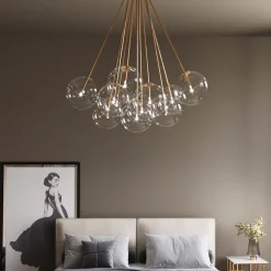 Lampa Wisząca Ballooning 66x95 Cm Złota - Klosze Transparentne