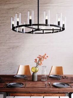 Lampa Wisząca Candel Crown Ø99 Cm Czarna - Klosze Szklane