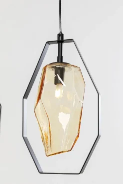 Lampa Wisząca Czarna Klosze Szklane 5xG9 110 Cm