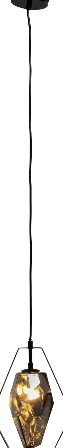Lampa Wisząca Czarna Klosz Szklany G9 17x120 Cm