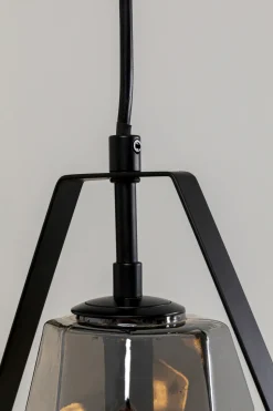 Lampa Wisząca Czarna Klosz Szklany G9 17x120 Cm