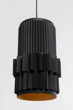 Lampa Wisząca Czarna Stalowa Tuba Ø19x33 Cm