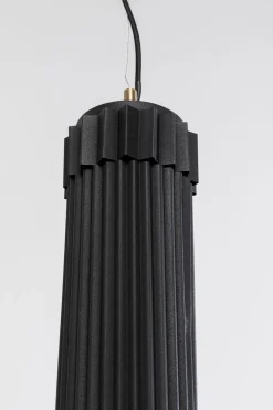 Lampa Wisząca Czarna Stalowa Tuba Ø14x60 Cm