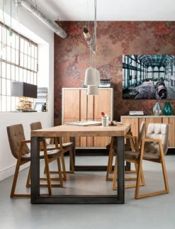Lampa Wisząca Dining 120x120 Cm Szaro-drewniana